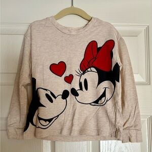 Disney Kids Long Sleeve Tee - Cream with Red and Black Graphics